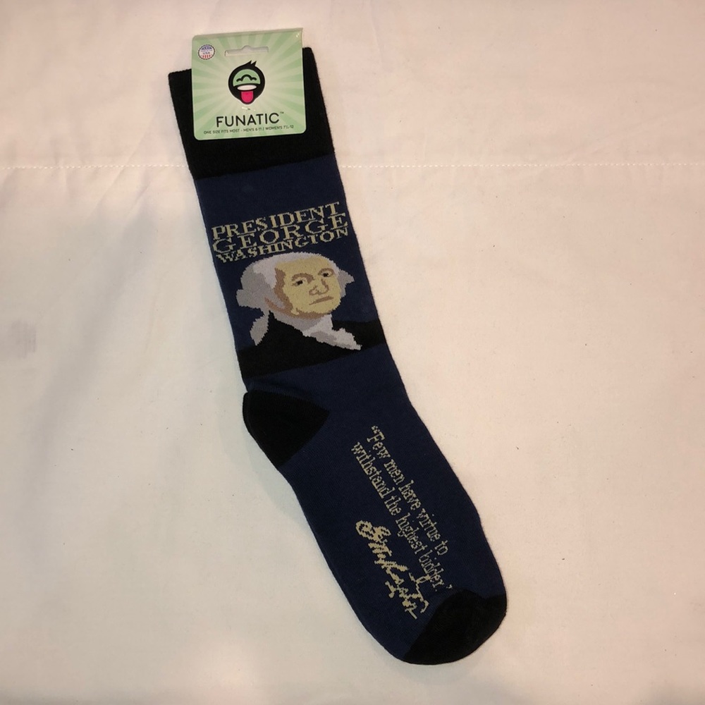 Funatic George Washington Socks - 1 Pair